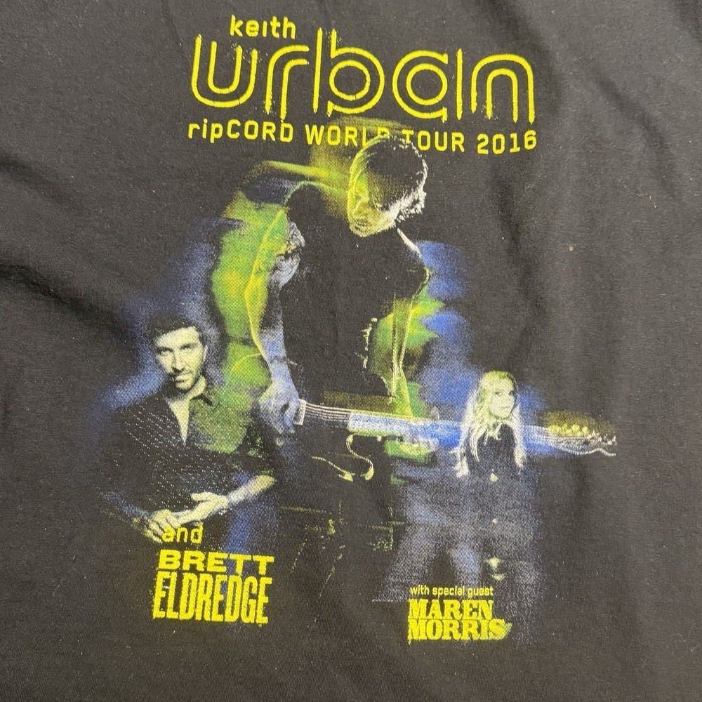 Keith Urban Ripcord World Tour 2016 T Shirt Size L Black Concert Tee Country - Picture 5 of 9